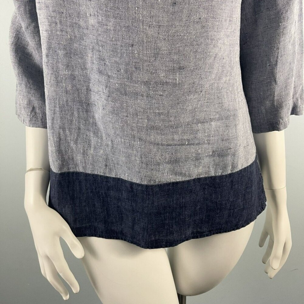 Nuthatch Linen Tunic 3/4 Sleeves Popover Shirt Top Lagenlook Size Small - Picture 3 of 12